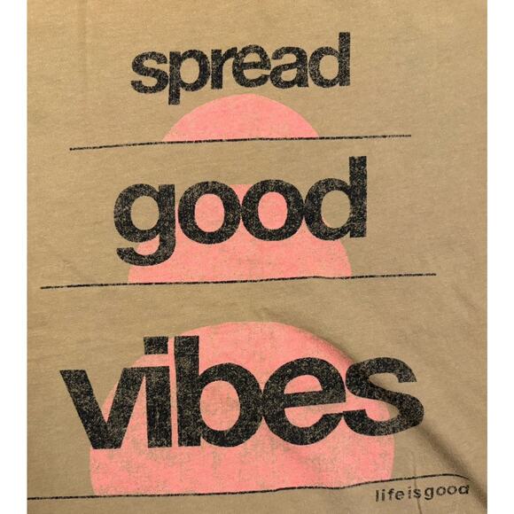 Life Is Good Women's Spread Good Vibes Sunset Tee Woodland Green Size Small - Picture 3 of 5